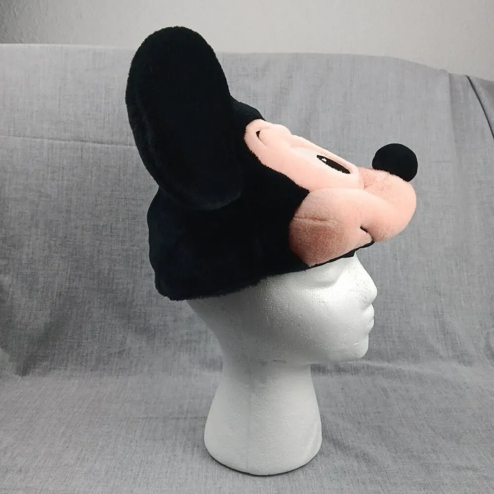 Walt Disney World Mickey Mouse Head Hat Plush Elastic Back Vintage Toddler Size